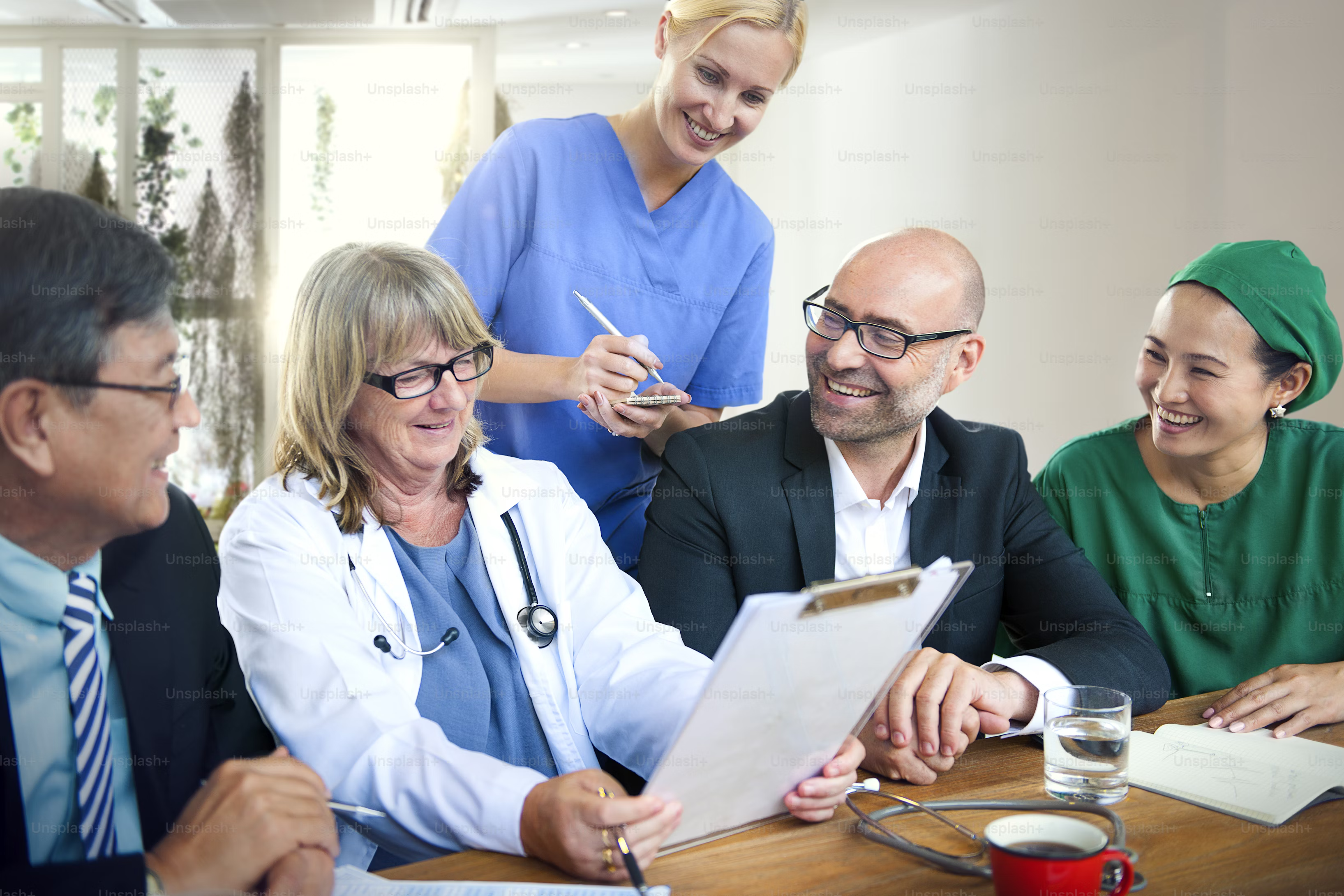 Healthcare professionals smiling